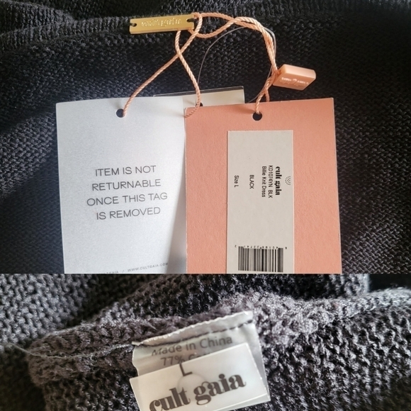 New Cult Gaia Billie Signature Cutout Detail Knit Black Mini Dress NWT Large - Picture 15 of 16